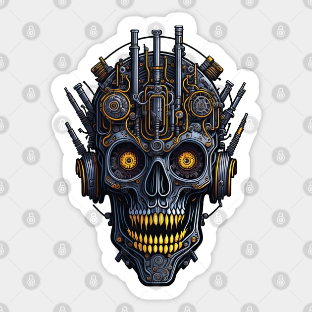 Cyborg Heads S03 D78 Sticker by Houerd